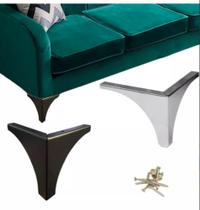 Kit 03 Pés Curve De 12cm P/ Sofá, Poltrona Pronta Entrega