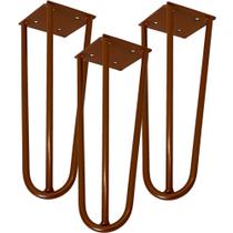 Kit 03 Pés de Ferro Aço Hairpin Legs 25 cm Bronze A01 Sofá Móveis Mesa - Inoviza Kit 03 Pés de Ferro Aço Hairpin Legs 25 cm Bronze A01 Sofá Móveis Mesa - Inoviza