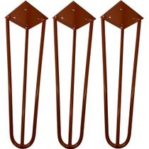 Kit 03 Pés de Ferro Aço Hairpin Legs 30 cm Bronze A01 Sofá Móveis Mesa - Inoviza Kit 03 Pés de Ferro Aço Hairpin Legs 30 cm Bronze A01 Sofá Móveis Mesa - Inoviza
