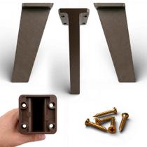 Kit 03 Pés Retrô 15cm em Plástico PVC com Parafusos Para Móveis em Geral Marrom Kit 03 Pés Retrô 15cm em Plástico PVC com Parafusos Para Móveis em Geral Marrom