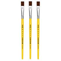 Kit 03 Pincel Escolar Chato Nº 10 - Amarelo - 267-10 - Tigre