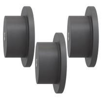 Kit 03 Pinos Suporte de Parede Madeira Preto Redondo Espelho Bolsa Cabide Decoração - Lyam Decor