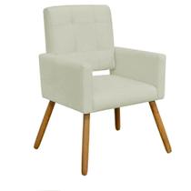 Kit 03 Poltrona Cadeira Decorativa Hit Pé Palito Sala de Estar Recepção Escritório Suede Bege - KDAcanto Móveis