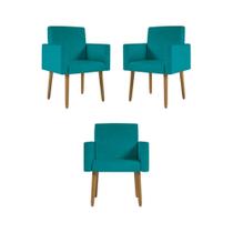 Kit 03 Poltronas Decorativa Sala Oferta - Balaqui Decor