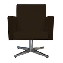 kit 03 Poltronas Decorativas Arenzza Base Giratória de Metal Corano Marrom - KDAcanto Móveis