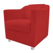 kit 03 Poltronas Decorativas Babel Sala de Estar Recepção Corano Vermelho - KDAcanto Móveis