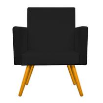 kit 03 Poltronas Decorativas Beatriz Palito Mel Corano Preto