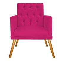 kit 03 Poltronas Decorativas Fernanda Palito Mel Suede Pink