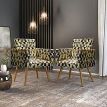 Kit 03 Poltronas Decorativas Sala Oferta Estampada