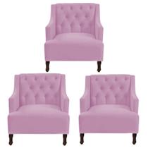 Kit 03 Poltronas Genesis Rosa Bebê