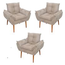 Kit 03 Poltronas Opala Confortável Sala, Quarto