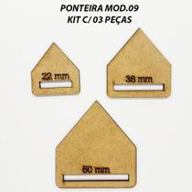 Kit 03 ponteiras mdf para laços - 09 modelos disponiveis