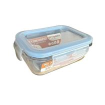 Kit 03 Pote de Vidro Retangular 370ml Hermético Livre de BPA