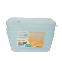 Kit 03 Pote Plastico Gull Válvula Translucido 1400Ml Verde