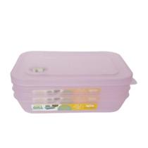 Kit 03 Pote Plastico Gull Válvula Translucido 600Ml Rosa