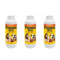 Kit 03 Potemin B12 Suplemento Vitamínico E Mineral 1 Litro Vetbras