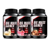 KIT 03 POTES BIG MASS GAINER HIPERCALORICO ZERO AÇÚCAR 1,8kg HVSPORTS