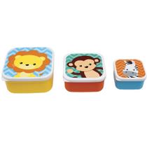 Kit 03 Potinhos Infantil Para Alimentos Animal Fun Livre de BPA Buba Kit 03 Potinhos Infantil Para Alimentos Animal Fun Livre de BPA Buba