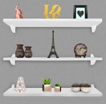 Kit 03 Prateleiras 85x22 Grandes C/ Suporte Tucano - Compmovel