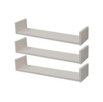 Kit 03 Prateleiras U MDF Branco 60cm Livros Sala Cozinha Banheiro Decoração Quarto
