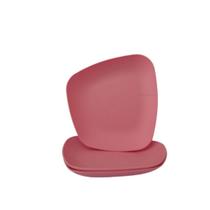 Kit 03 Pratos Plastico Duro Resistente Sobremesa Rosa