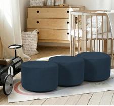 KIT 03 Puff Infantil Encantus Banqueta Multiuso Para Quarto Espaço Kids Sala pés antiumidade KIT 03 Puff Infantil Encantus Banqueta Multiuso Para Quarto Espaço Kids Sala pés antiumidade