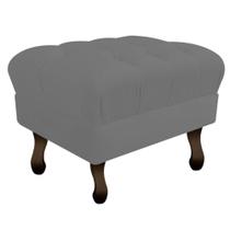 Kit 03 Puff Retrô Capitonê Decorativo Pé em Madeira Sala de Estar Recepção Escritório Suede Cinza - KDAcanto Móveis Kit 03 Puff Retrô Capitonê Decorativo Pé em Madeira Sala de Estar Recepção Escritório Suede Cinza - KDAcanto Móveis
