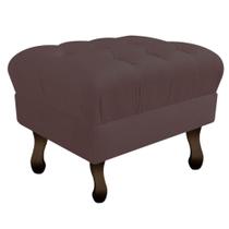 Kit 03 Puff Retrô Capitonê Decorativo Pé em Madeira Sala de Estar Recepção Escritório Suede Marrom - KDAcanto Móveis Kit 03 Puff Retrô Capitonê Decorativo Pé em Madeira Sala de Estar Recepção Escritório Suede Marrom - KDAcanto Móveis