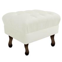 Kit 03 Puff Retrô Capitonê Decorativo Pé em Madeira Sala de Estar Recepção Escritório Tecido Sintético Bege - KDAcanto Móveis Kit 03 Puff Retrô Capitonê Decorativo Pé em Madeira Sala de Estar Recepção Escritório Tecido Sintético Bege - KDAcanto Móveis