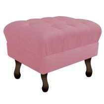 Kit 03 Puff Retrô Capitonê Decorativo Pé em Madeira Sala de Estar Recepção Escritório Tecido Sintético Rosa Bebê - KDAcanto Móveis Kit 03 Puff Retrô Capitonê Decorativo Pé em Madeira Sala de Estar Recepção Escritório Tecido Sintético Rosa Bebê - KDAcanto Móveis
