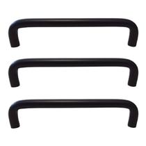 Kit 03 Puxadores Alça Trave Preto Fosco 224mm Móveis