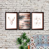 Kit 03 Quadros Decorativos "Love And Love" 43x33 Cm Cada - D'Rossi