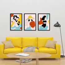 Kit 03 Quadros Decorativos Mulheres Vamos A La Playa