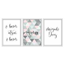 Kit 03 Quadross "Frases Amor" 43X33X1Cm