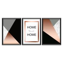 Kit 03 Quadross Rose Gold "Home Sweet Home" 43X33X1Cm Kit 03 Quadross Rose Gold "Home Sweet Home" 43X33X1Cm