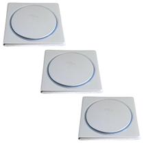 KIT 03 Ralo Click Banheiro Inox Quadrado 10x10 Cromado KIT 03 Ralo Click Banheiro Inox Quadrado 10x10 Cromado