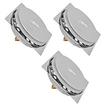 Kit 03 Ralo Click Inteligente Quadrado 10x10 Inox Veda Cheiro e Insetos Grelha Chão