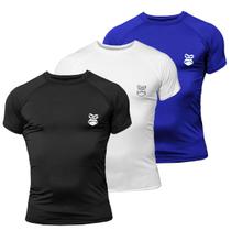 Kit 03 Rash Guard Jiu Jitsu Manga Curta Segunda Pele Proteção UV Original Gorilla