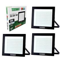 Kit 03 Refletor Led 100w 6500k Luz Branco Frio Externo Prova D'água IP65 Taschibra