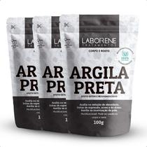 Kit 03 Sachê De Argila Em Pó Preta Laborene 100g Kit 03 Sachê De Argila Em Pó Preta Laborene 100g
