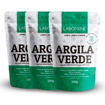 Kit 03 Sachê De Argila Em Pó Verde Laborene 100g