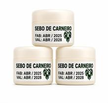 Kit 03 Sebo De Carneiro 100% Puro Hidratação Profunda Sem Cheiro