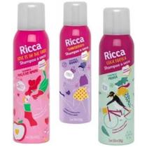 Kit 03 shampoo seco ricca menta maçã do amor berries