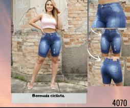 Kit 03 Short's jeans feminino tamanho 36 modelos ciclista 02 peças e meia coxa 01 peça - MalosSo FASHION JEANS