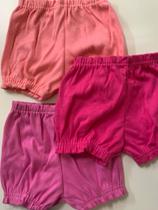 Kit 03 Shortinhos Bebê 06 a 09 Meses M Três Cores Diferentes Kit 03 Shortinhos Bebê 06 a 09 Meses M Três Cores Diferentes