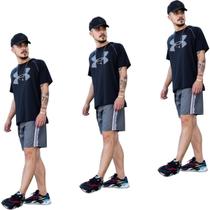 Kit 03 Shorts Masc Tactel Praia Verao Esportes Acad Ref 192