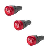 Kit 03 Sinaleiro Buzzer Sinalizador Luminoso Sonoro 220V