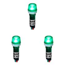 Kit 03 Sinaleiros Iluminado 9mm CCA-220G LED 127V / 220V Sibratec - Verde Kit 03 Sinaleiros Iluminado 9mm CCA-220G LED 127V / 220V Sibratec - Verde