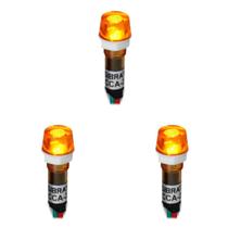 Kit 03 Sinaleiros Iluminado 9mm CCA-24Y LED 24Vcc / Vca Sibratec - Amarelo Kit 03 Sinaleiros Iluminado 9mm CCA-24Y LED 24Vcc / Vca Sibratec - Amarelo
