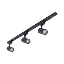 Kit 03 Spots Led com Trilho e Emenda Preto 10W 4000K Bivolt 1 Metro